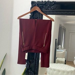 Forever 21 | Women’s Burgundy Zip Dress Pant Leggings